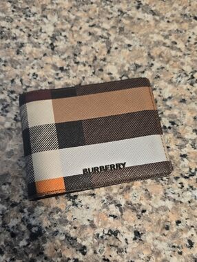 Burberry Leather Wallet Brown, Beige & Black